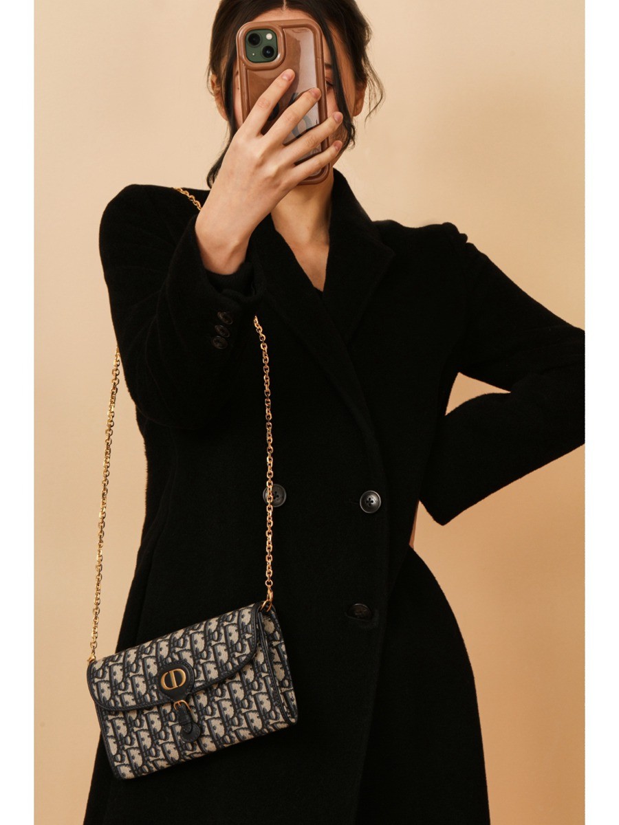 DIOR BOBBY EAST-WEST 鏈條手袋藍色 Oblique 印花_15