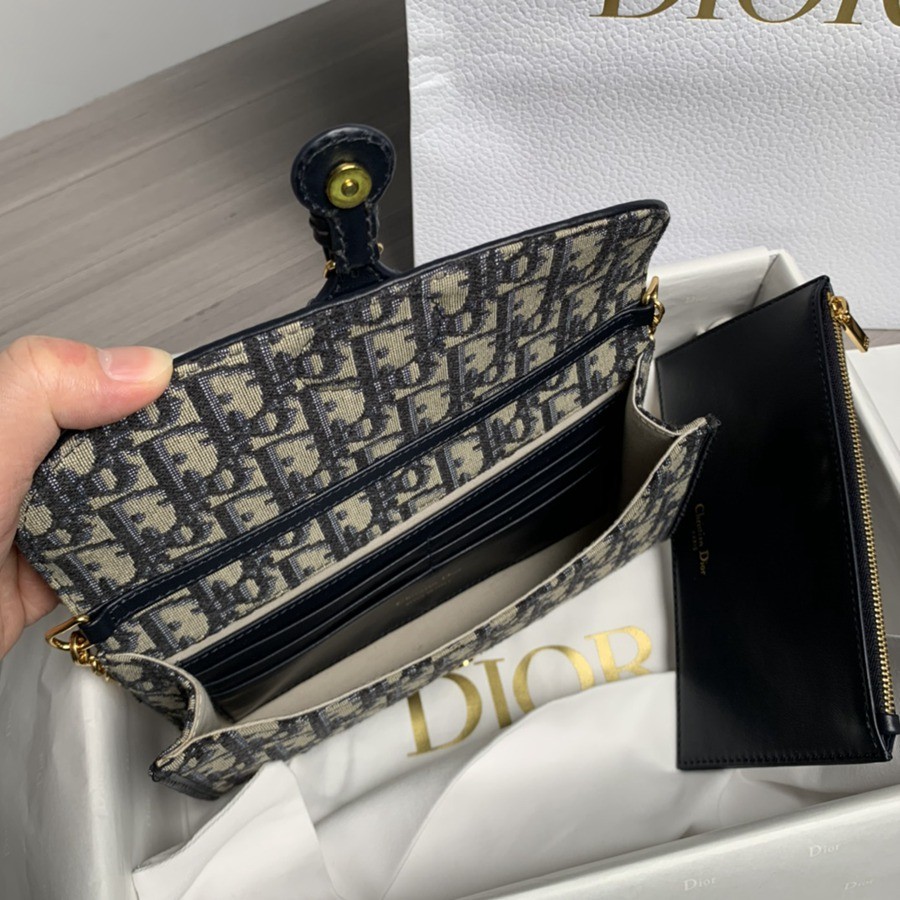 DIOR BOBBY EAST-WEST 鏈條手袋藍色 Oblique 印花_11