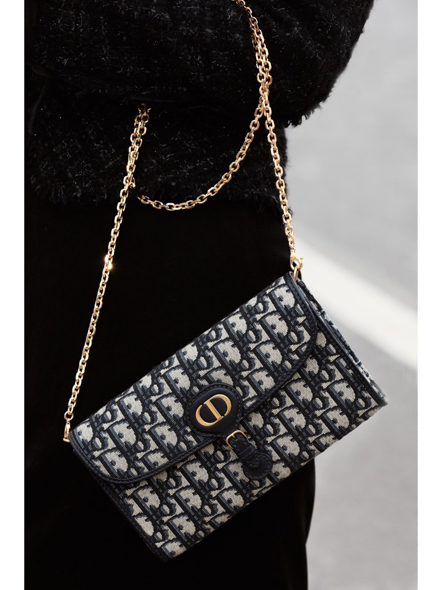 DIOR BOBBY EAST-WEST 鏈條手袋藍色 Oblique 印花_14