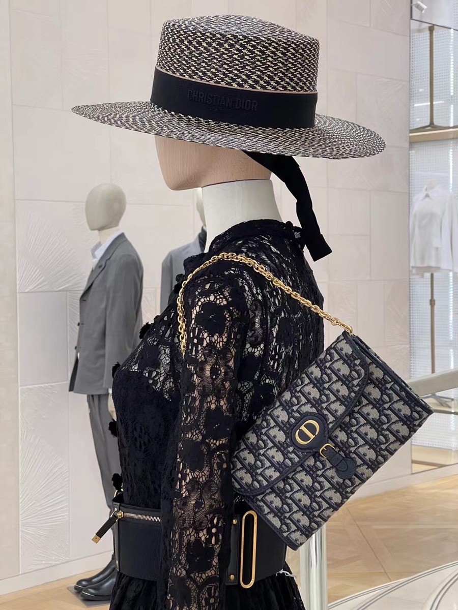 DIOR BOBBY EAST-WEST 鏈條手袋藍色 Oblique 印花_16