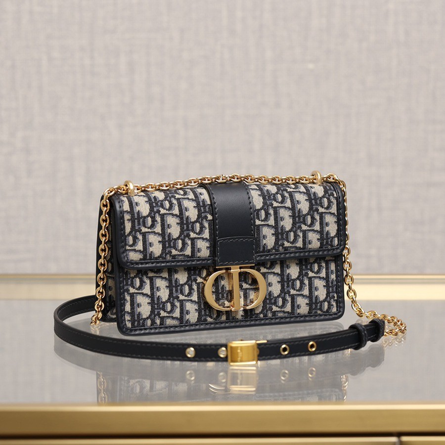 30 MONTAIGNE EAST-WEST 鏈條手袋藍色 Oblique 印花_2