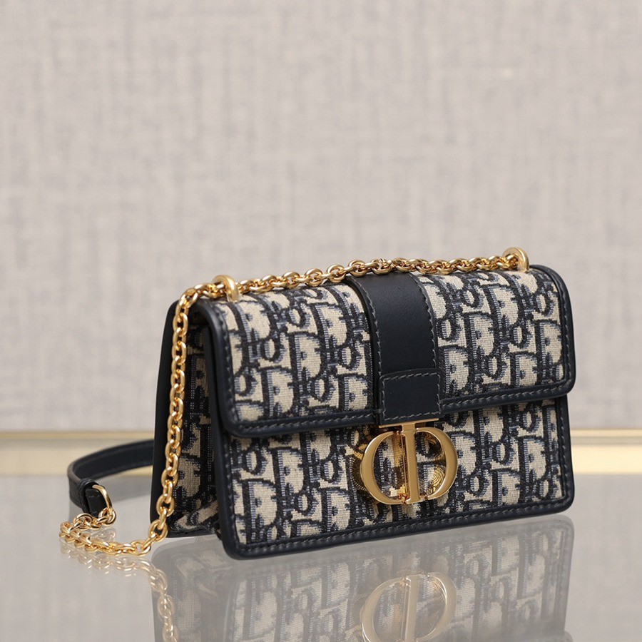 30 MONTAIGNE EAST-WEST 鏈條手袋藍色 Oblique 印花_4