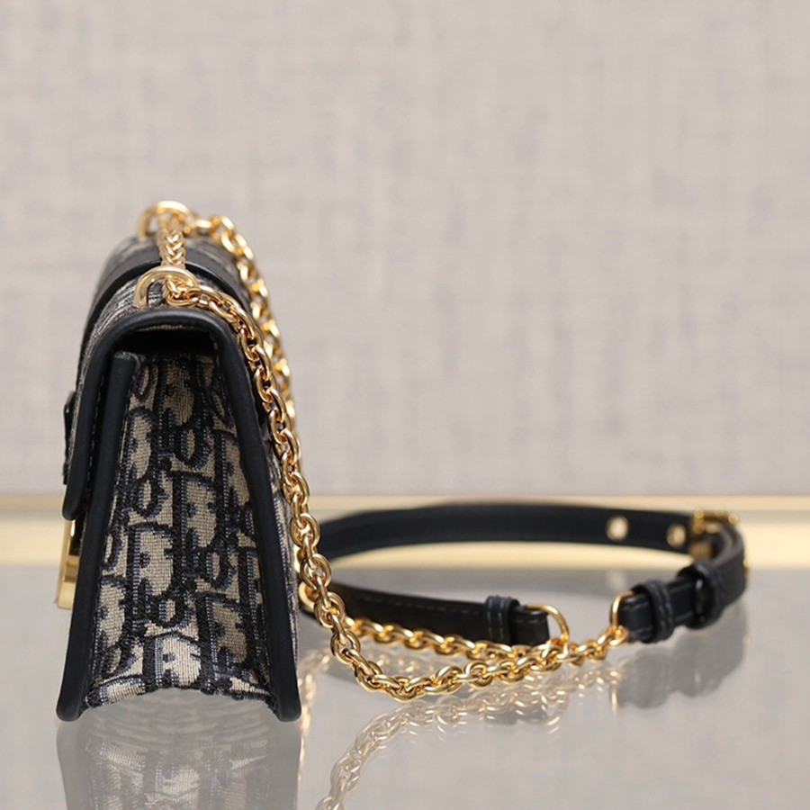 30 MONTAIGNE EAST-WEST 鏈條手袋藍色 Oblique 印花_5