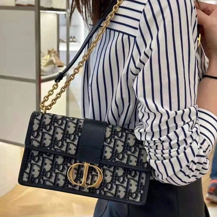 30 MONTAIGNE EAST-WEST 鏈條手袋藍色 Oblique 印花_13