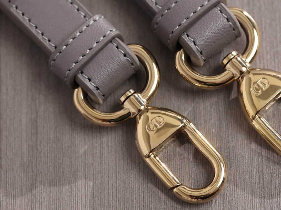 小號 LADY DIOR MY ABCDIOR 手袋四格戴妃包大象灰羊皮金扣_19