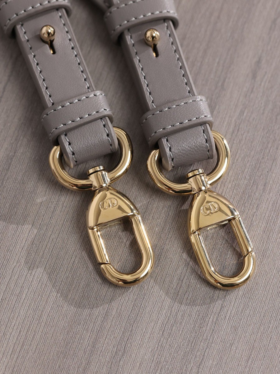 小號 LADY DIOR MY ABCDIOR 手袋四格戴妃包大象灰羊皮金扣_18