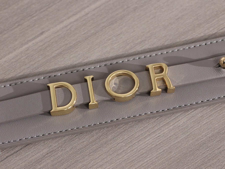 小號 LADY DIOR MY ABCDIOR 手袋四格戴妃包大象灰羊皮金扣_21