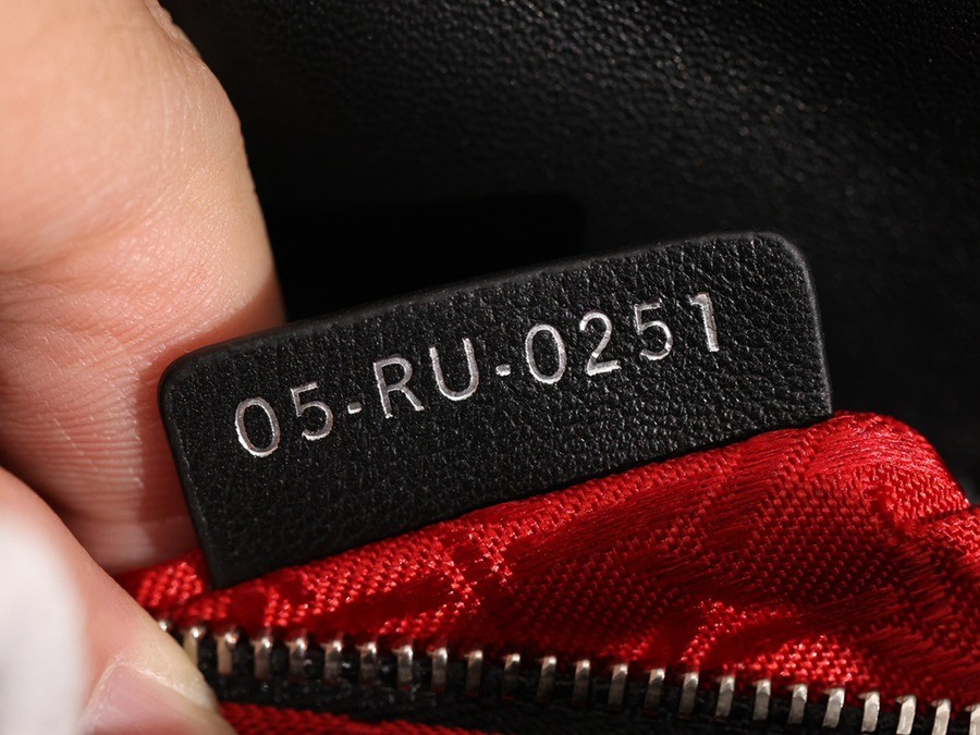 小號 LADY DIOR MY ABCDIOR 手袋 四格戴妃包黑色羊皮銀扣_13