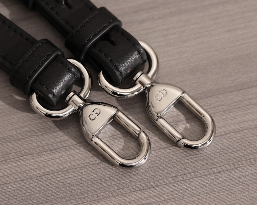 小號 LADY DIOR MY ABCDIOR 手袋 四格戴妃包黑色羊皮銀扣_19