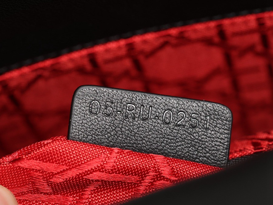 小號 LADY DIOR MY ABCDIOR 手袋四格戴妃包羊皮黑色槍扣_17