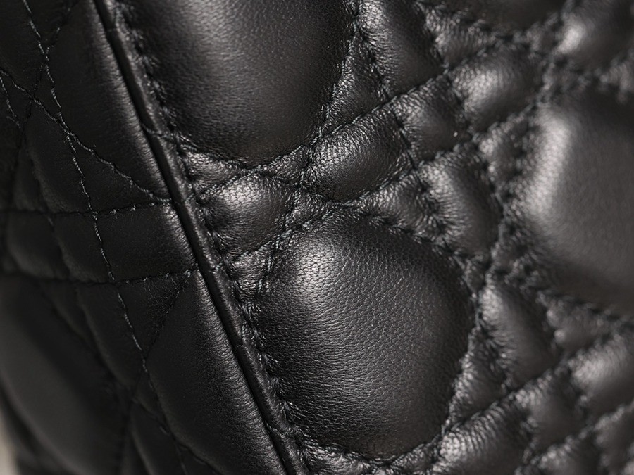 小號 LADY DIOR MY ABCDIOR 手袋四格戴妃包羊皮黑色槍扣_19