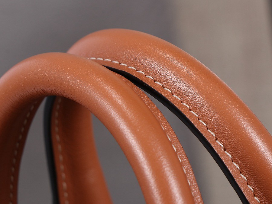 小號標誌印花牛皮革波士頓包 黃褐色_7