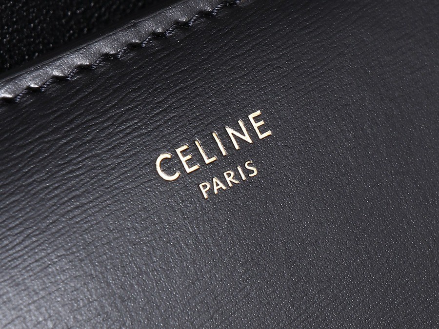 CELINE 23s COLLEGE Triomphe亮澤牛皮革鏈條手袋_10