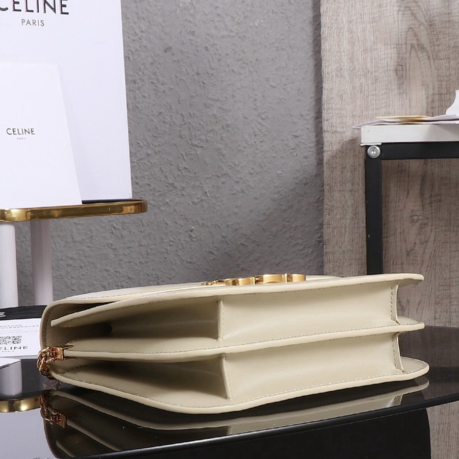 CELINE 23s COLLEGE Triomphe亮澤牛皮革鏈條手袋_4