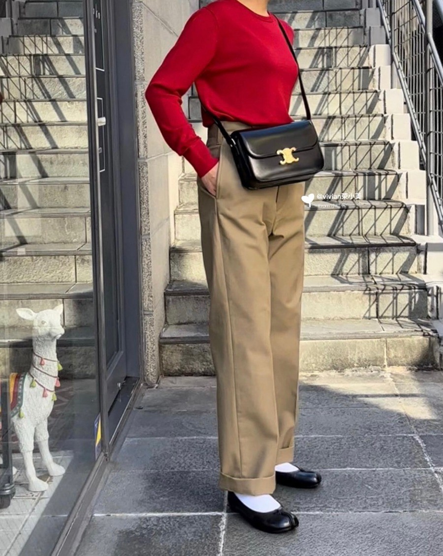 Triomphe 經典 斜背包 黑色_20