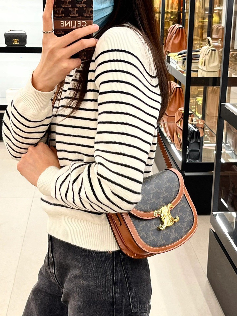 TEEN BESACE Triomphe亮澤牛皮革手袋_20