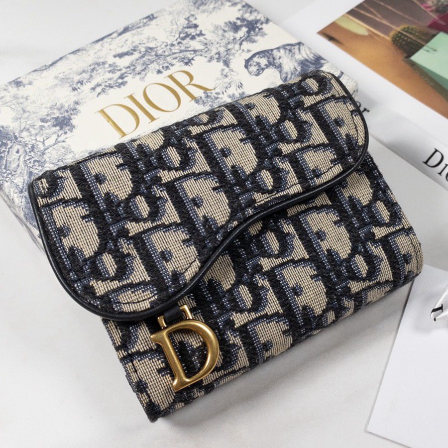 Saddle藍色三折錢包_1