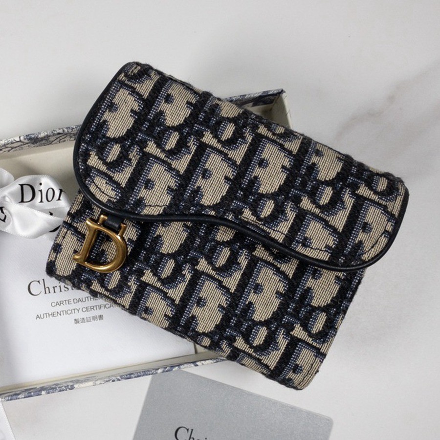 Saddle藍色三折錢包_4