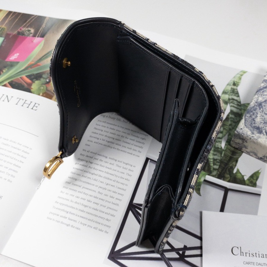 Saddle藍色三折錢包_7