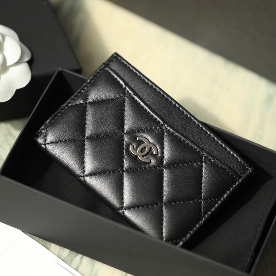 小香 Cardholder 羊皮黑銀卡套_1