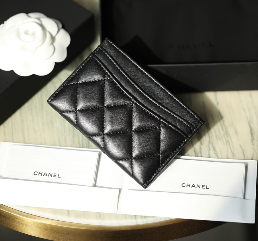 小香 Cardholder 羊皮黑銀卡套_3