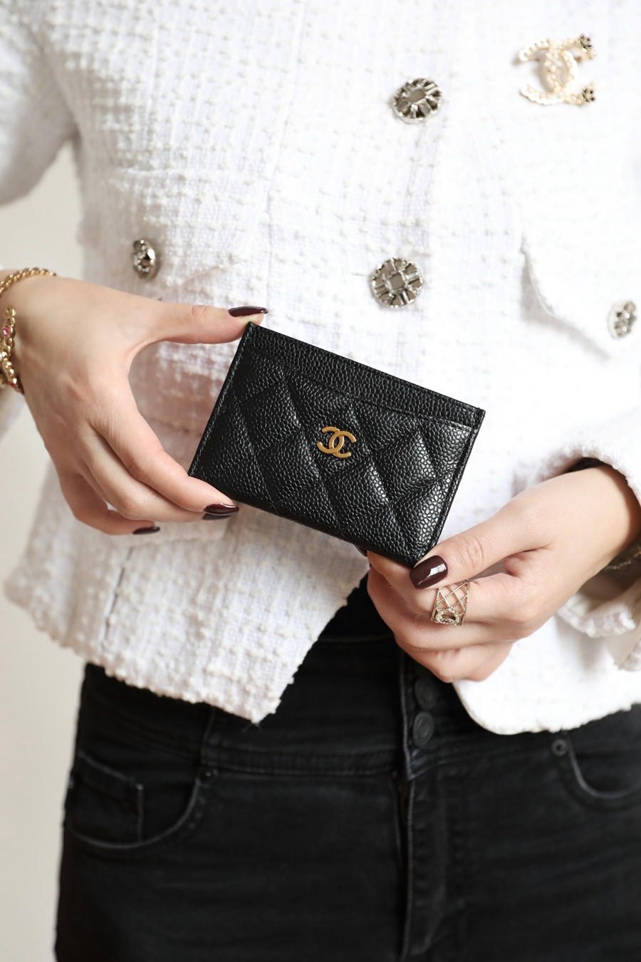 小香 Cardholder卡套魚子醬 黑金_10