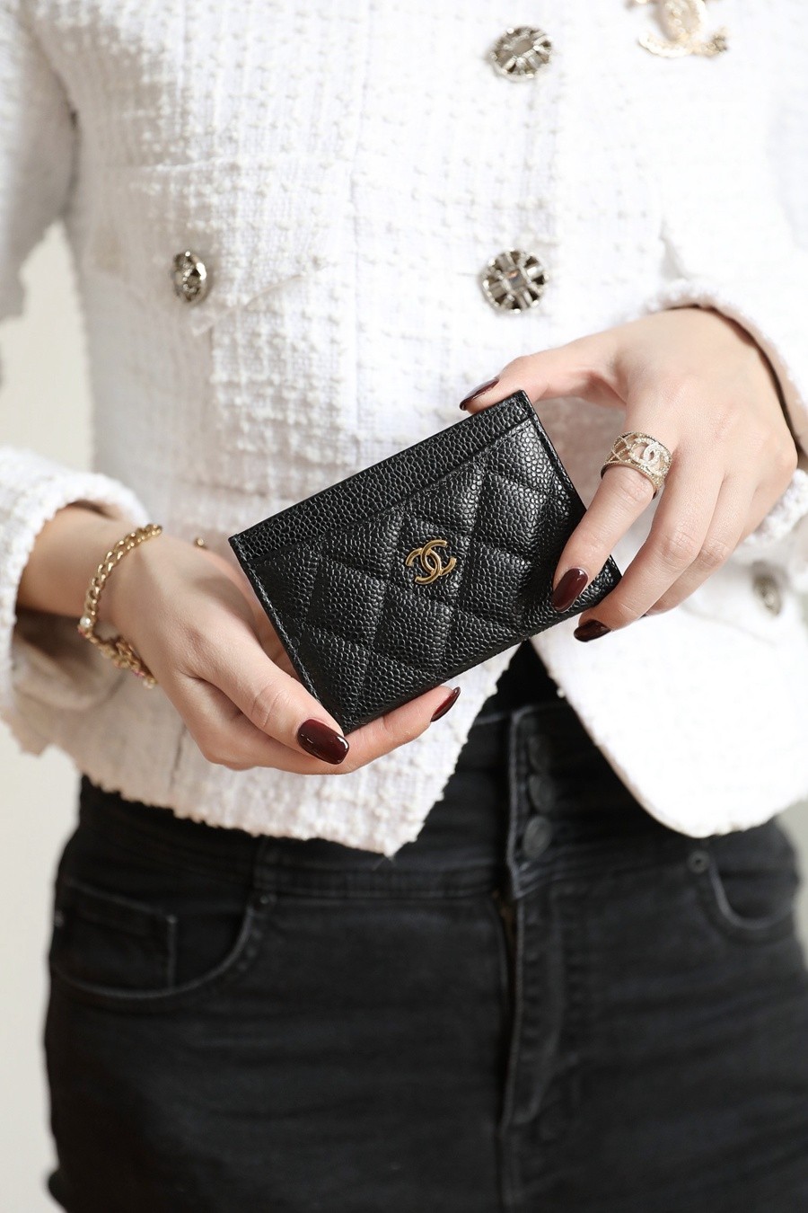 小香 Cardholder卡套魚子醬 黑金_11