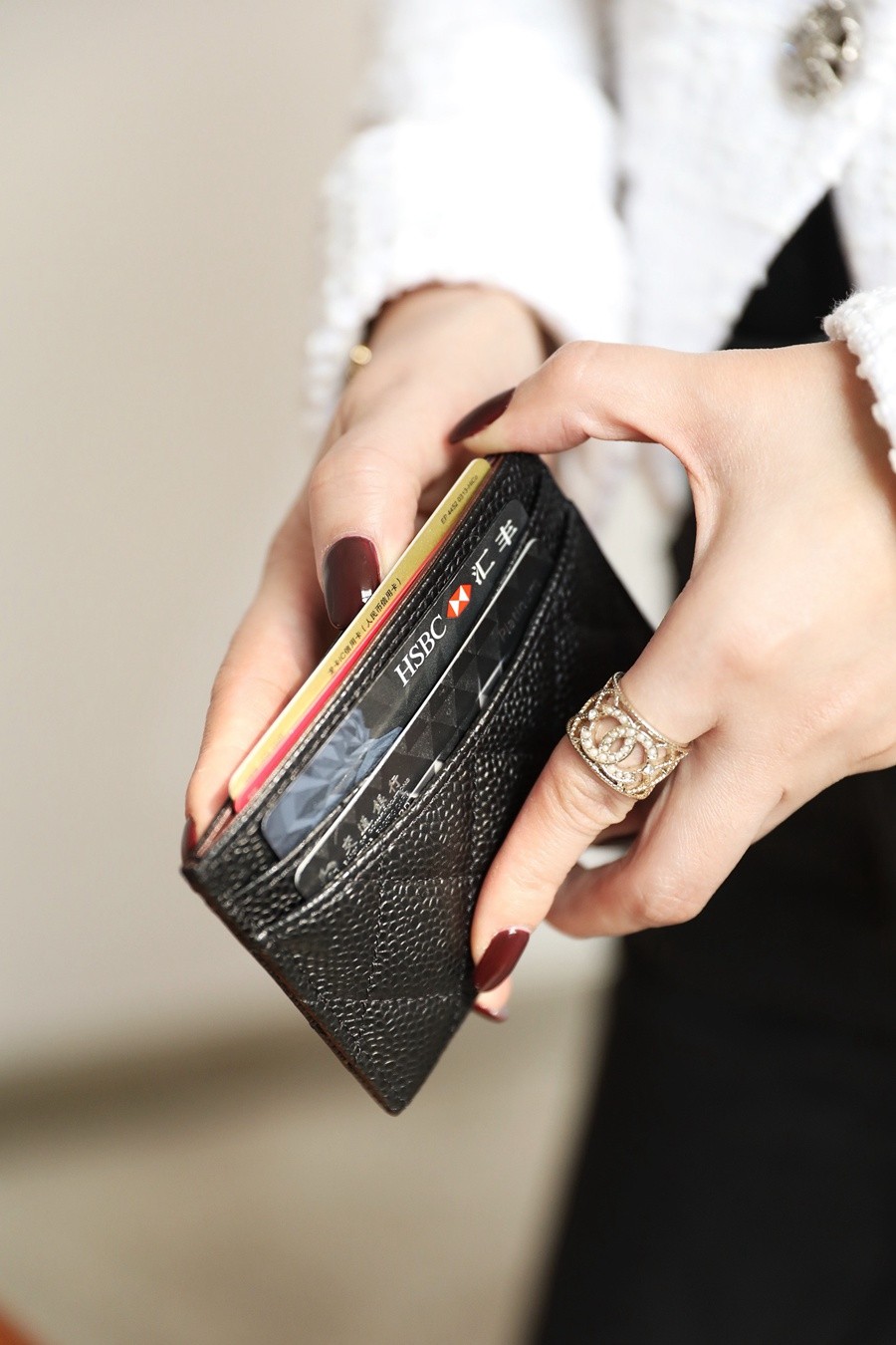 小香 Cardholder卡套魚子醬 黑金_15