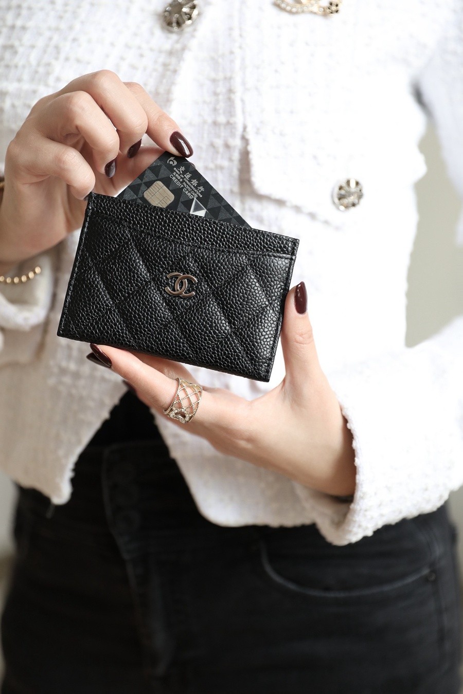 小香 Cardholder卡套 魚子醬 黑銀_6