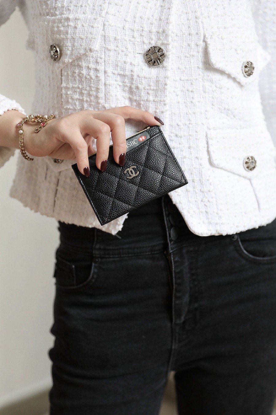 小香 Cardholder卡套 魚子醬 黑銀_8