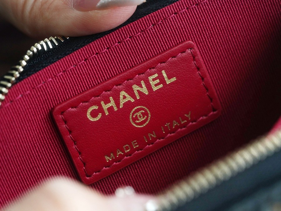 19系列拉鏈零錢卡包 羊皮黑金_13