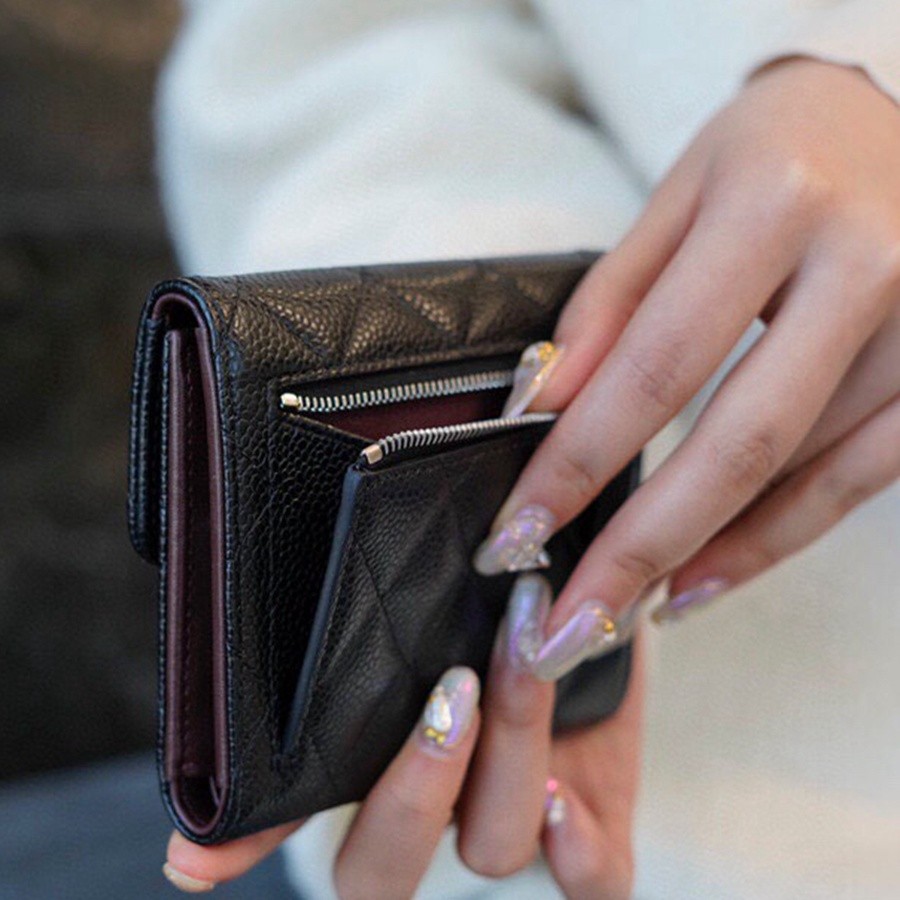 「Classic Flap」經典三折短夾 牛皮黑銀_4