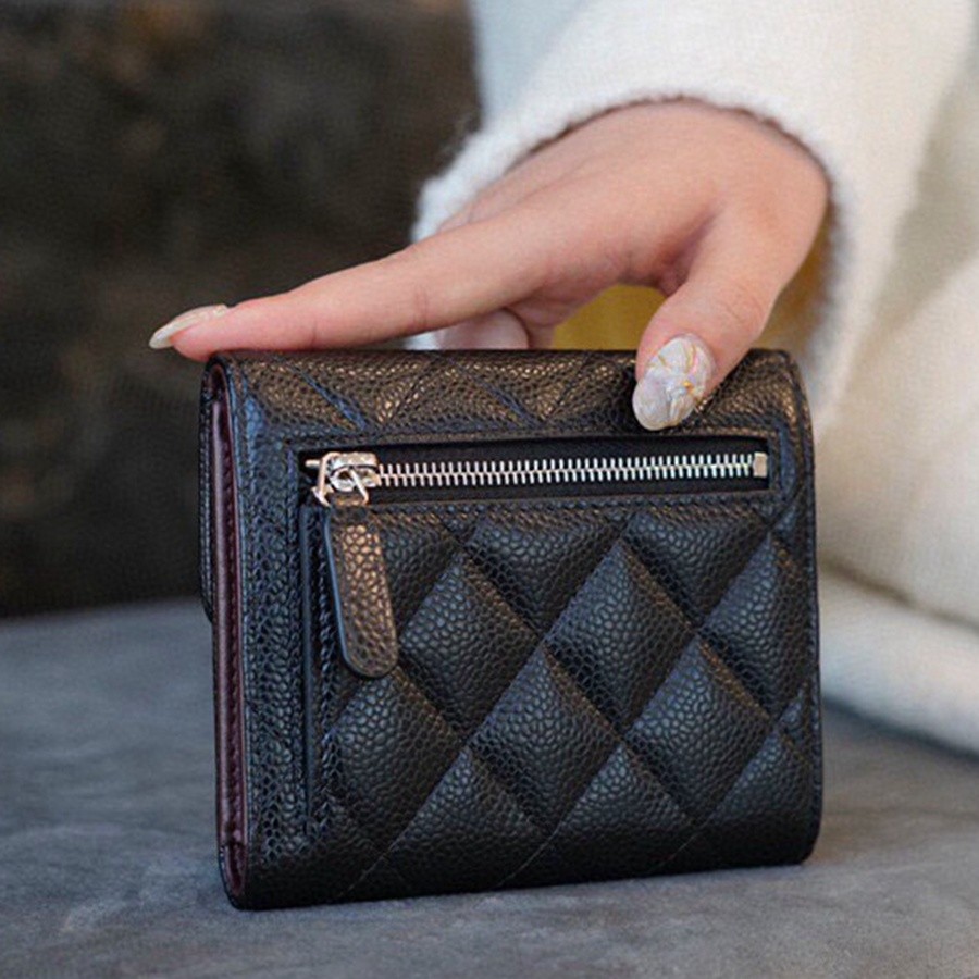 「Classic Flap」經典三折短夾 牛皮黑銀_3