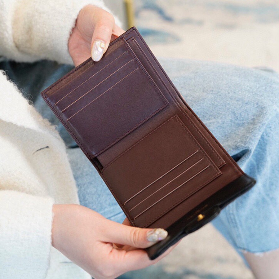 「Classic Flap」經典三折短夾 羊皮黑金_8