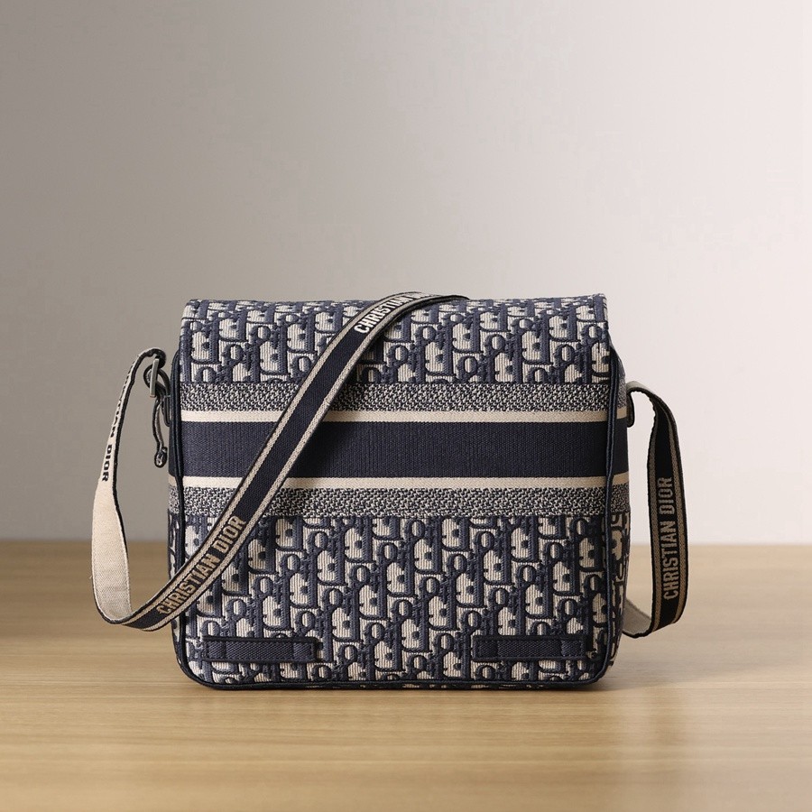 DIOR CAMP 手袋藍色刺繡 Oblique 印花_3