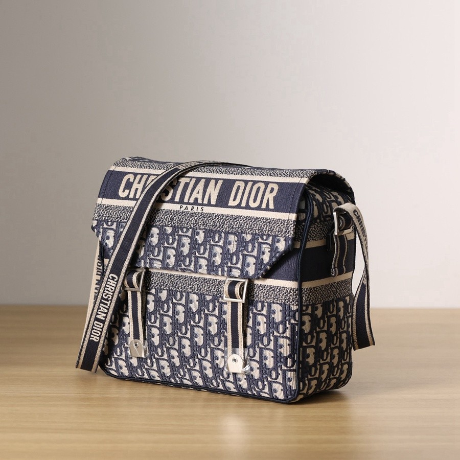 DIOR CAMP 手袋藍色刺繡 Oblique 印花_2