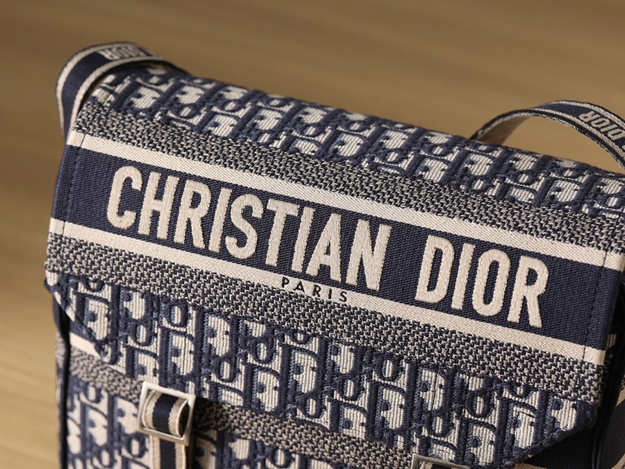 DIOR CAMP 手袋藍色刺繡 Oblique 印花_5