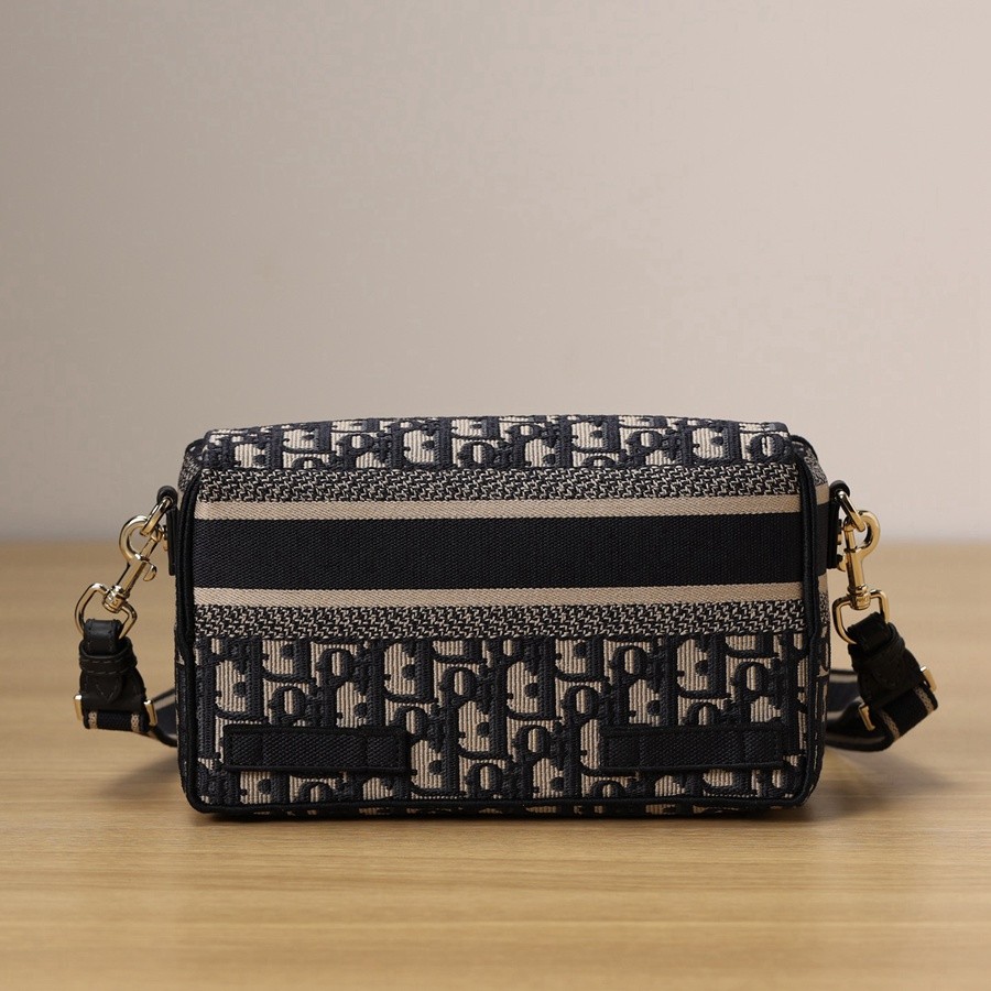 DIORCAMP 小號 手袋 藍色刺繡 Oblique 印花_5