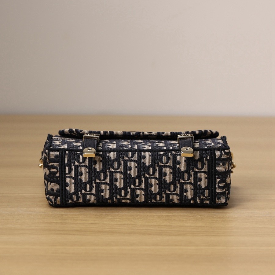 DIORCAMP 小號 手袋 藍色刺繡 Oblique 印花_6