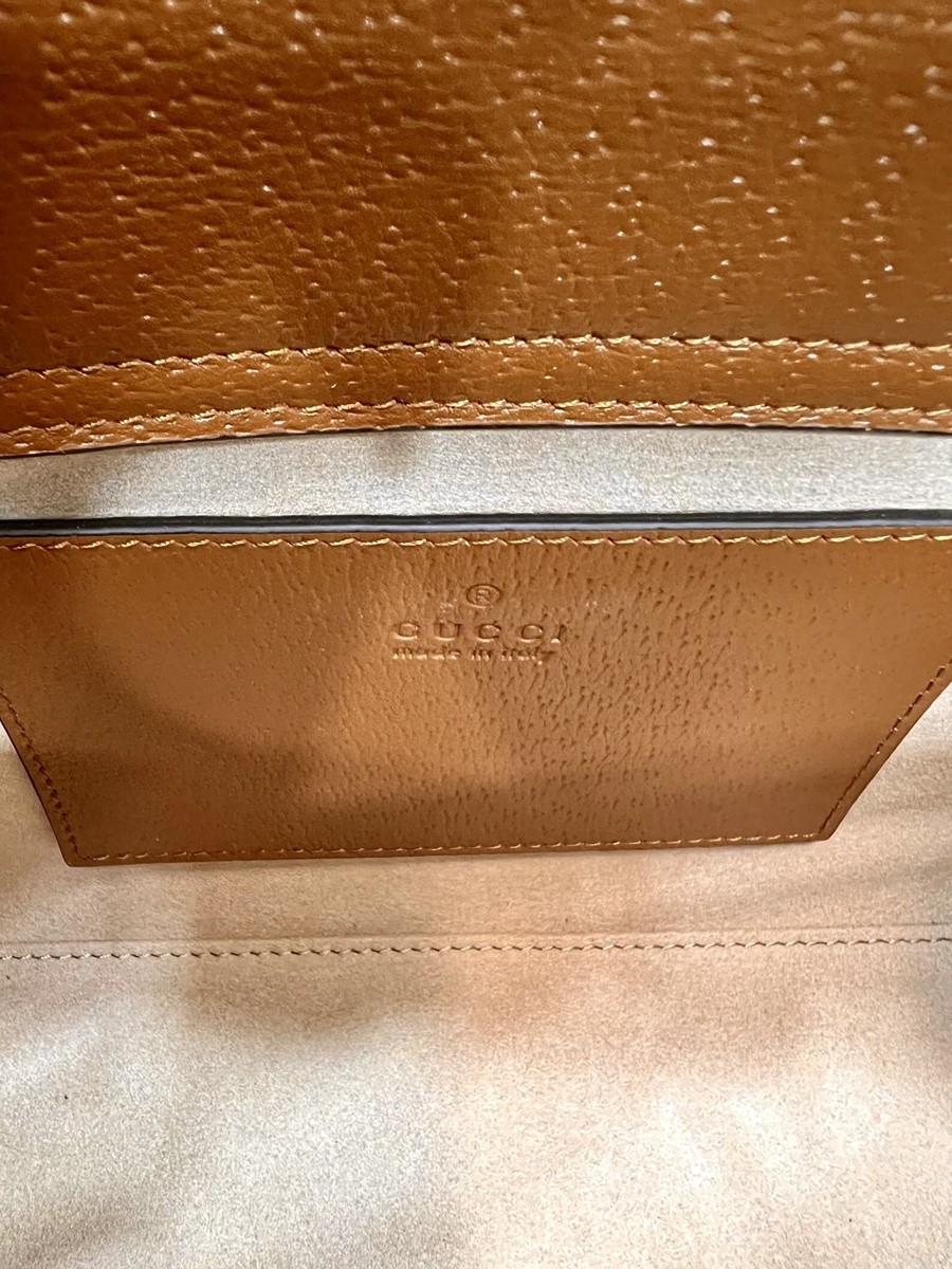 Diana竹節小號肩背包 棕色_7