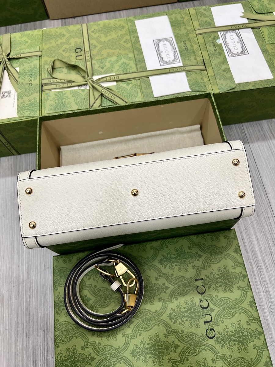 Diana竹節小號肩背包 白色_6