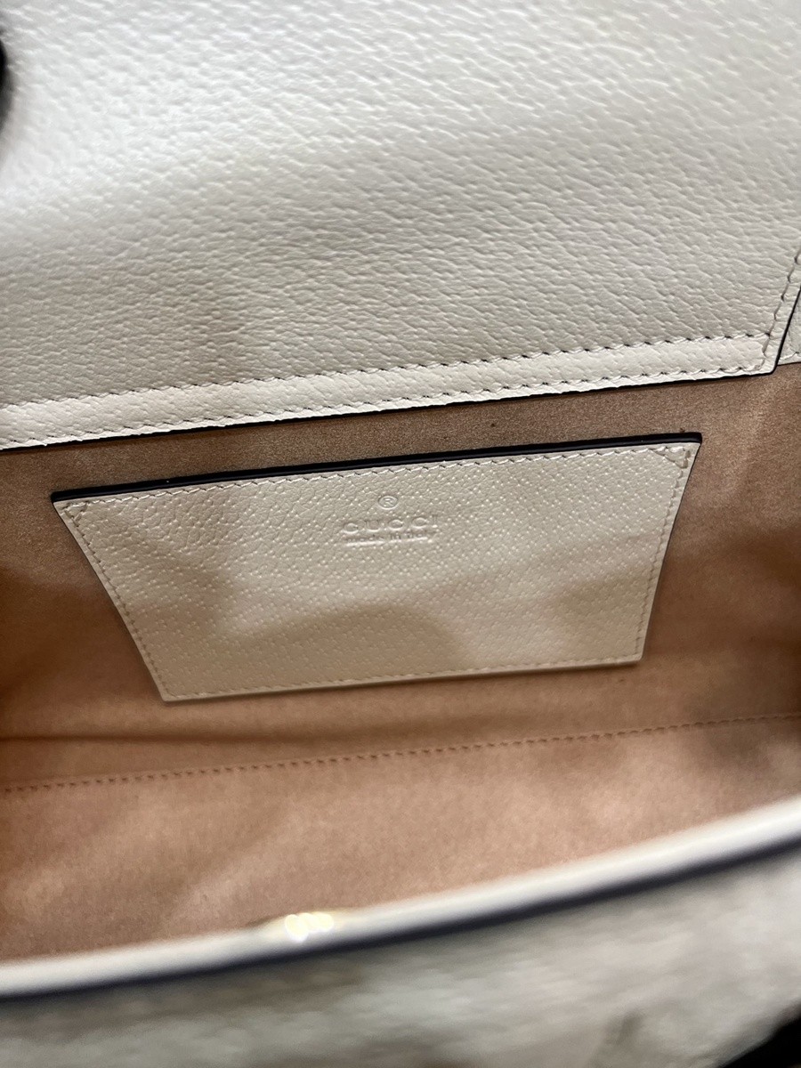 Diana竹節小號肩背包 白色_9