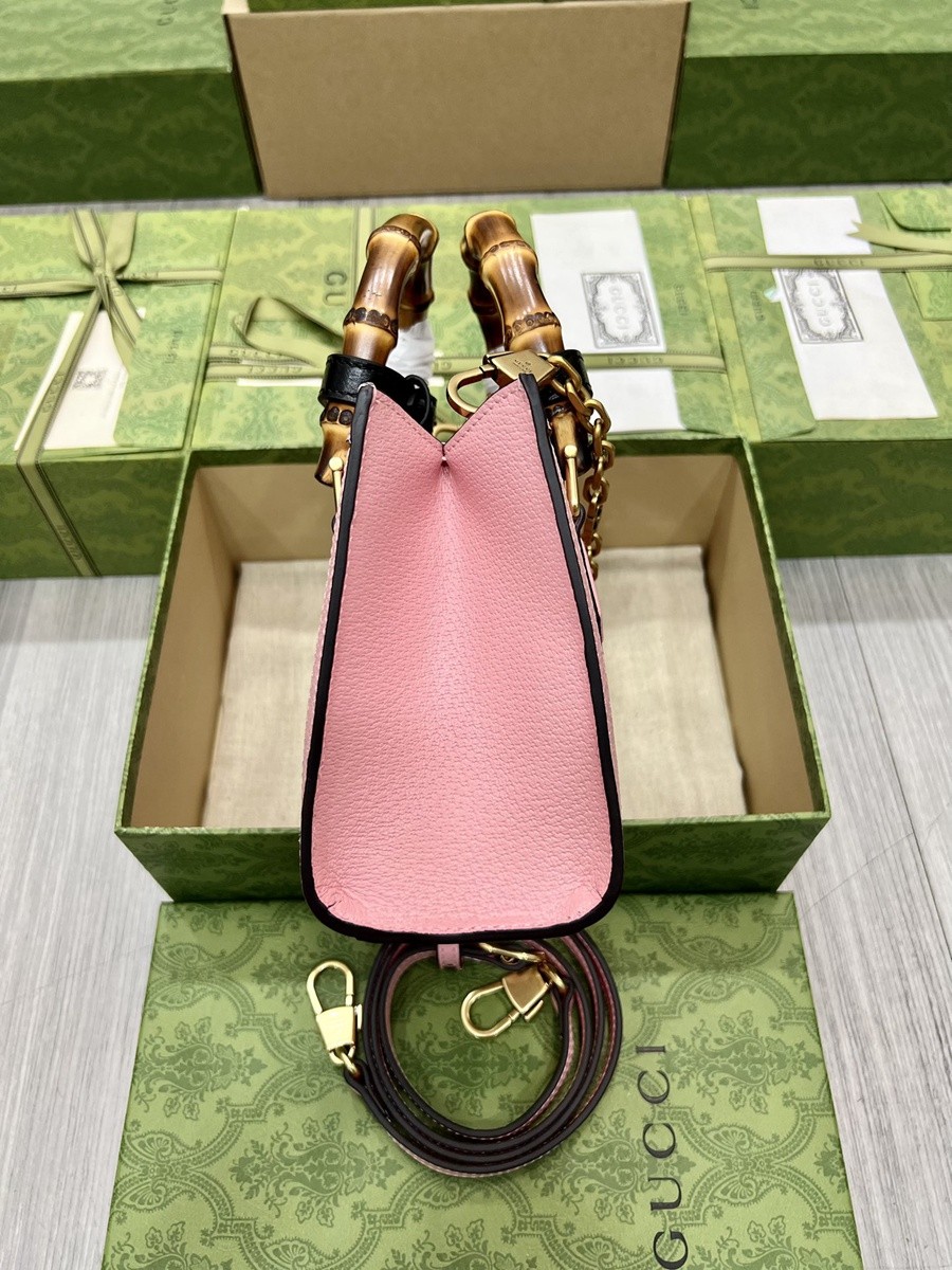 Diana竹節小號肩背包 粉色_5