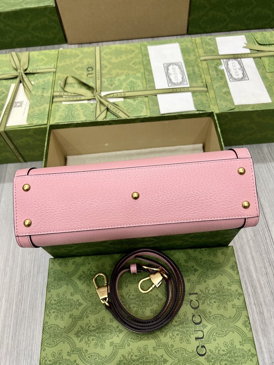 Diana竹節小號肩背包 粉色_6