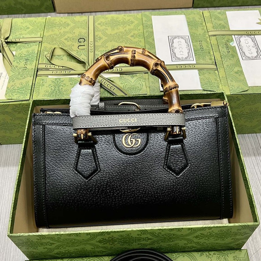 Diana竹節小號肩背包 黑色_1