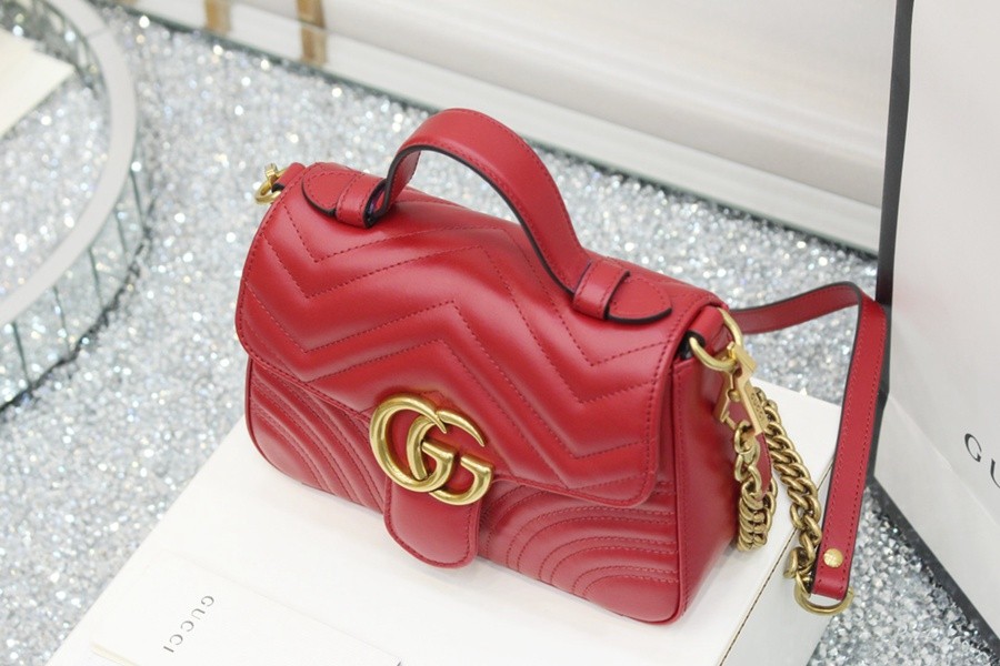 GG Marmont系列Mini手提包紅色_2