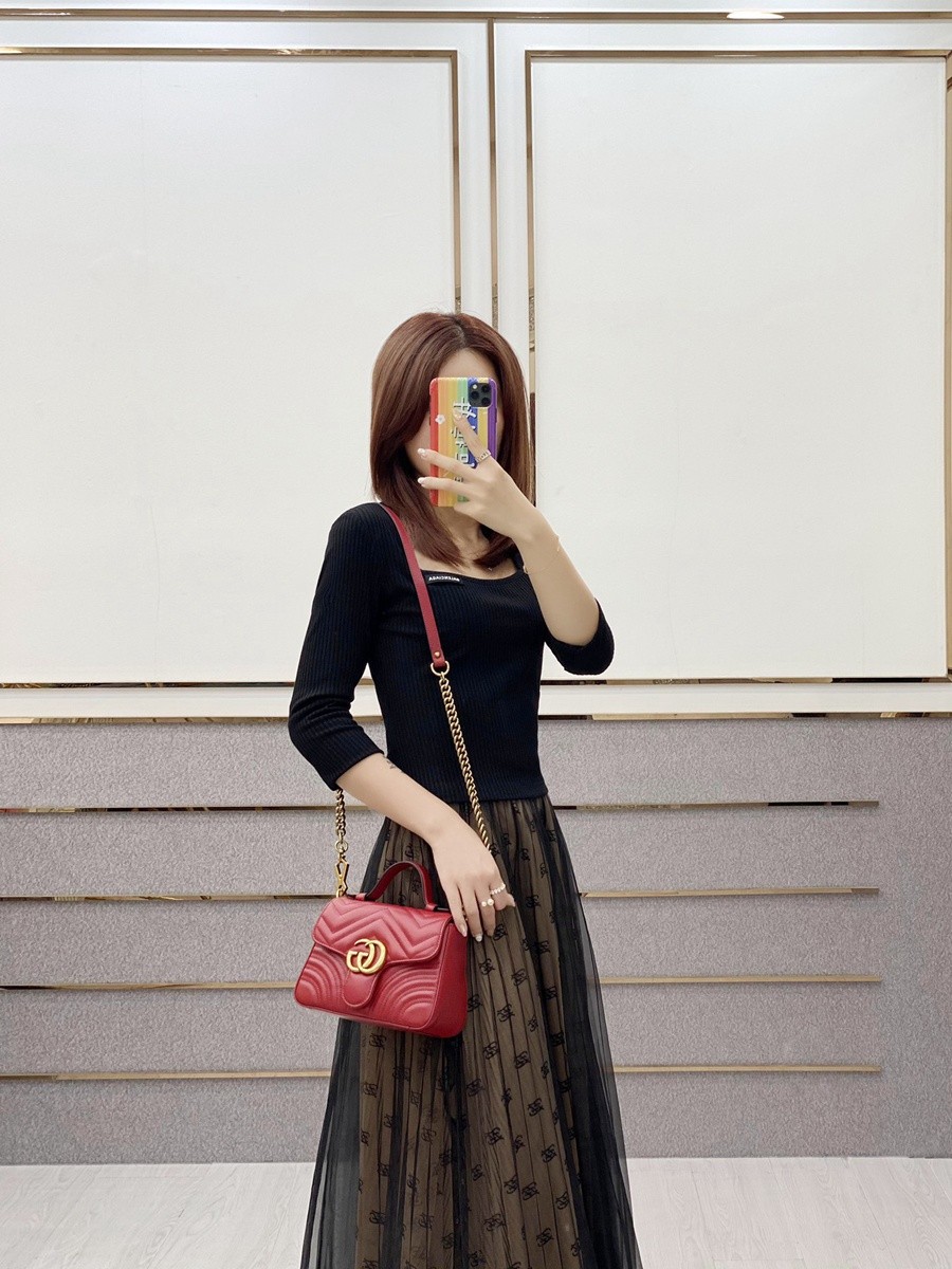 GG Marmont系列Mini手提包紅色_17