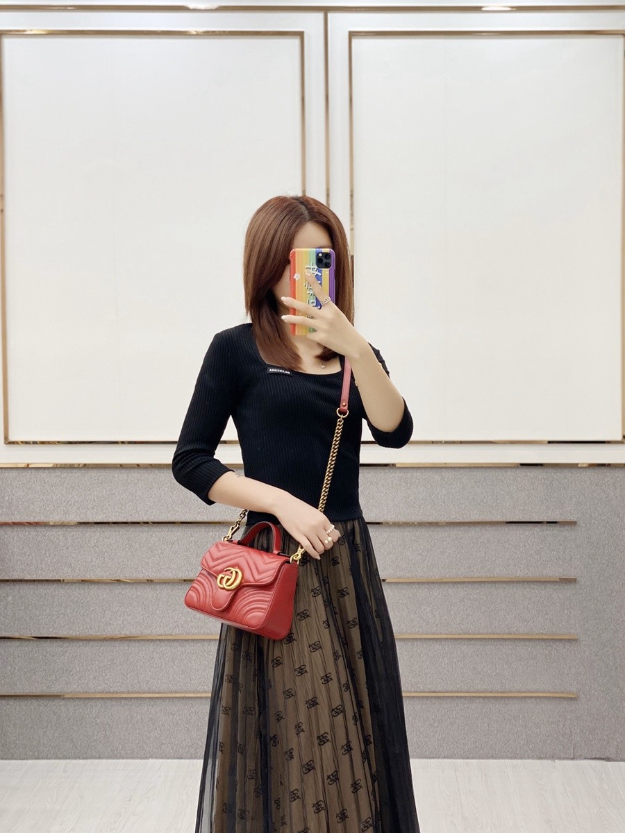 GG Marmont系列Mini手提包紅色_18