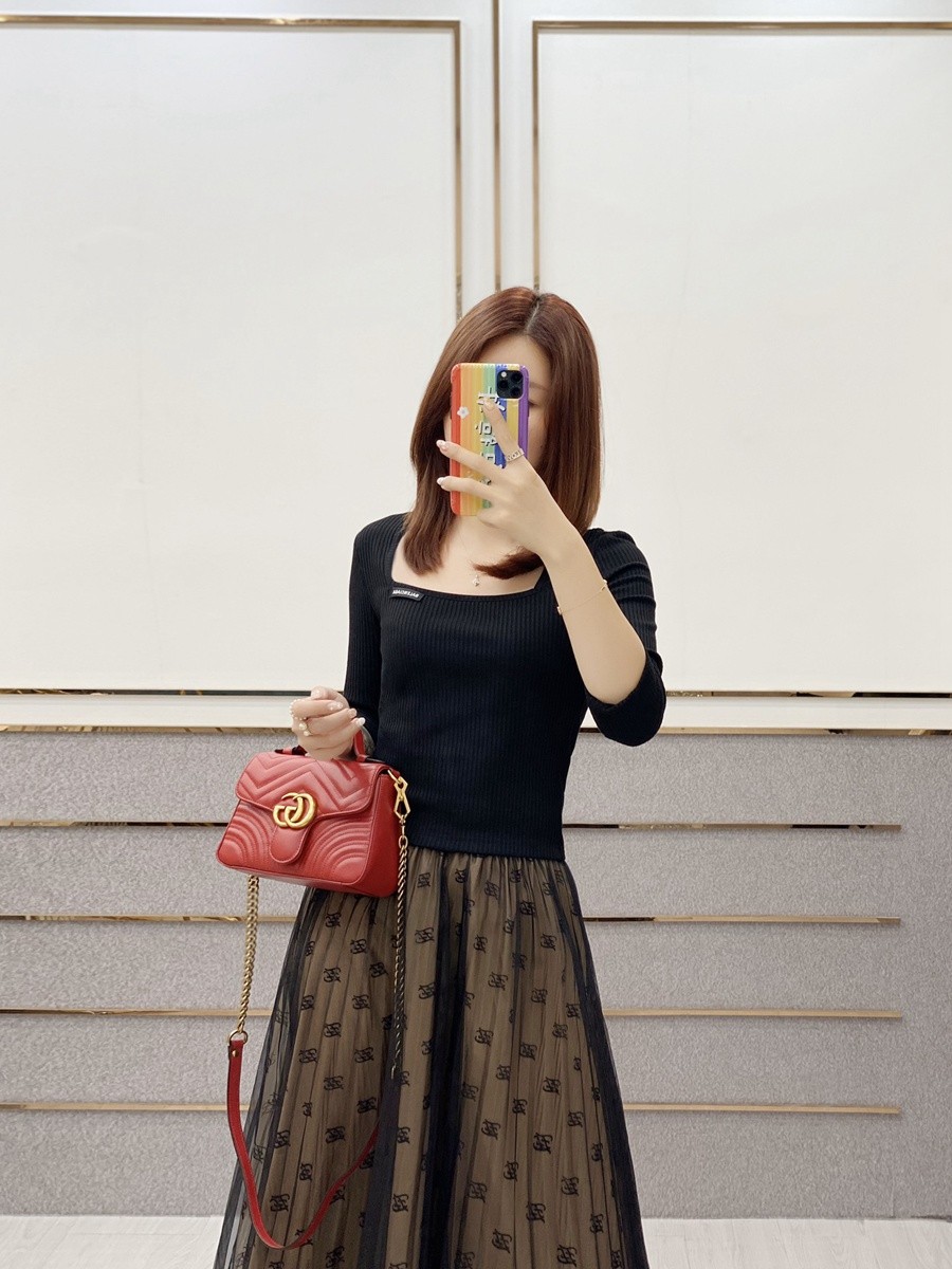 GG Marmont系列Mini手提包紅色_19