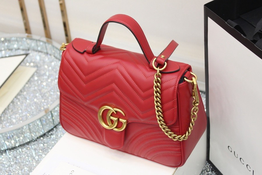 GG Marmont系列小號手提包紅色_2